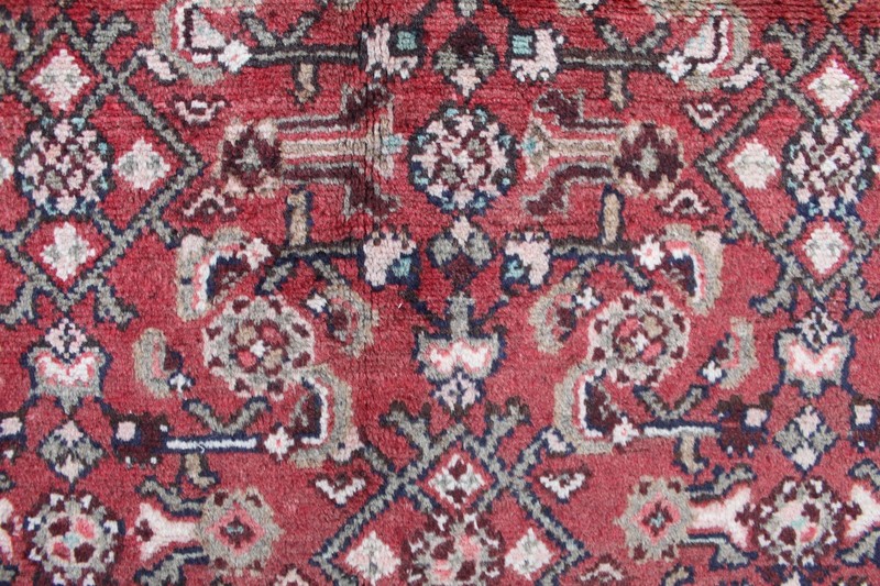 Vintage Hand Made Traditional Oriental Wool Red Long Runner 269x104cm gallery