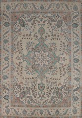 Traditional Floral Handmade Wool Tebriz Vintage Living Room Rug Area Carpet 8×11