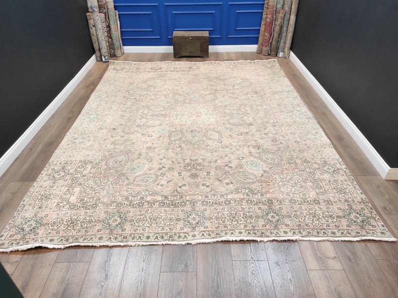 muted oversize rug, large persian rug, antique rug, wool rug, 9.6 x 12.4 ft gallery