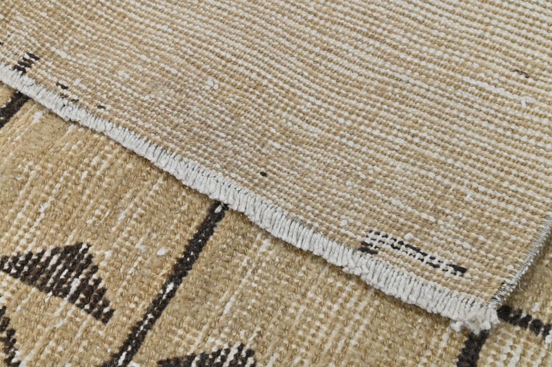 Vintage Turkish Runner Rug 3x11ft Wool Anatolian Handmade Hallway Oushak BEIGE gallery