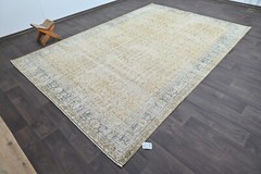 Oushak Turkish Vintage Rug 7×11 Kilim Rug Anatolian Handmade Boho Decor ORANGE