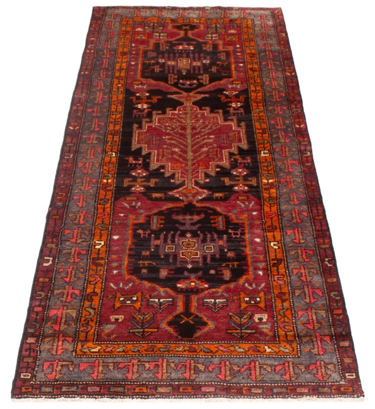 Vintage Hand-knotted Runner Rug 3'8" x 10'2" Traditional Oriental Wool Carpet gallery