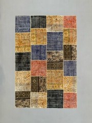Distressed Vintage Turkish Patchwork Rug 250×167 cm Wool Large