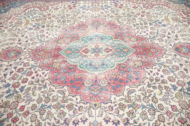Semi-Antique Distressed Handmade Tribal Floral Oriental Rug Carpet 9'6x12'3 Ft gallery