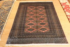 4′ X 6′ Handmade KNOTTED Turkmen New 100% natural wool pile Rose Salmon Pm75