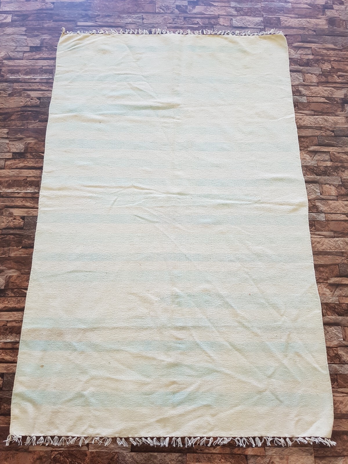Vintage Handmade Turkish striped Wool Kilim Rug 170x108 cm gallery