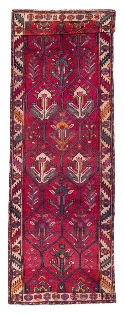 Vintage 4'5" x 13'5" Traditional Hand Knotted Vegetable Dye Wool Area Rug