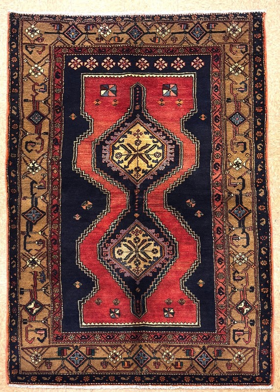 Vintage Hamedan Tribal Rug 5x8 Hand Knotted Wool Oriental Area Carpet Navy Blue gallery