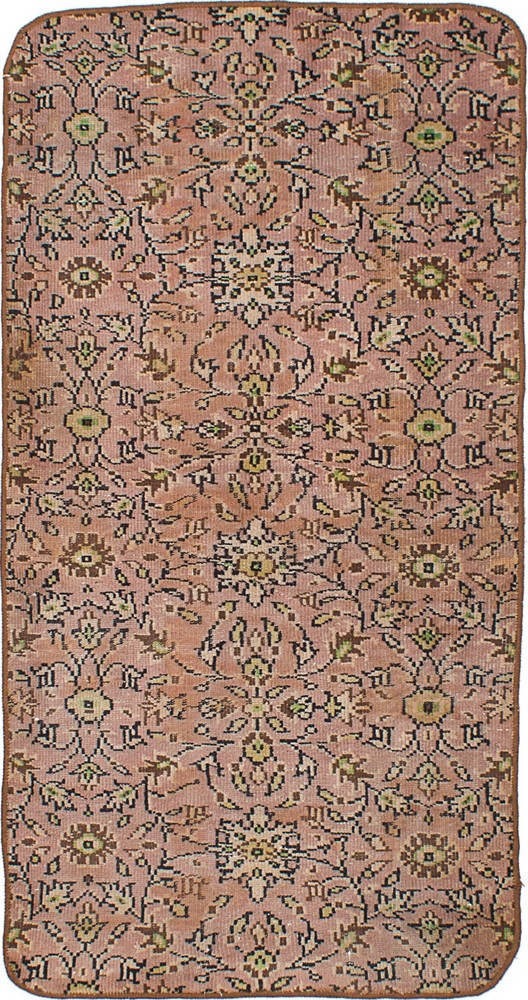 Vintage Hand-Knotted Area Rug 3'10" x 7'7" Traditional Oriental Wool Carpet