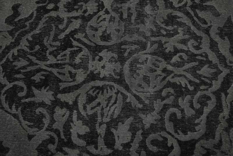 Vintage Overdyed 9’8” x 11’7” Grey Distressed Wool Hand-Knotted Oriental Rug gallery