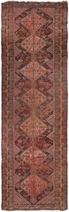 3×10 Rare Antique Handmade Wool Runner Red Tribal Geometric Shabby Chic Rug
