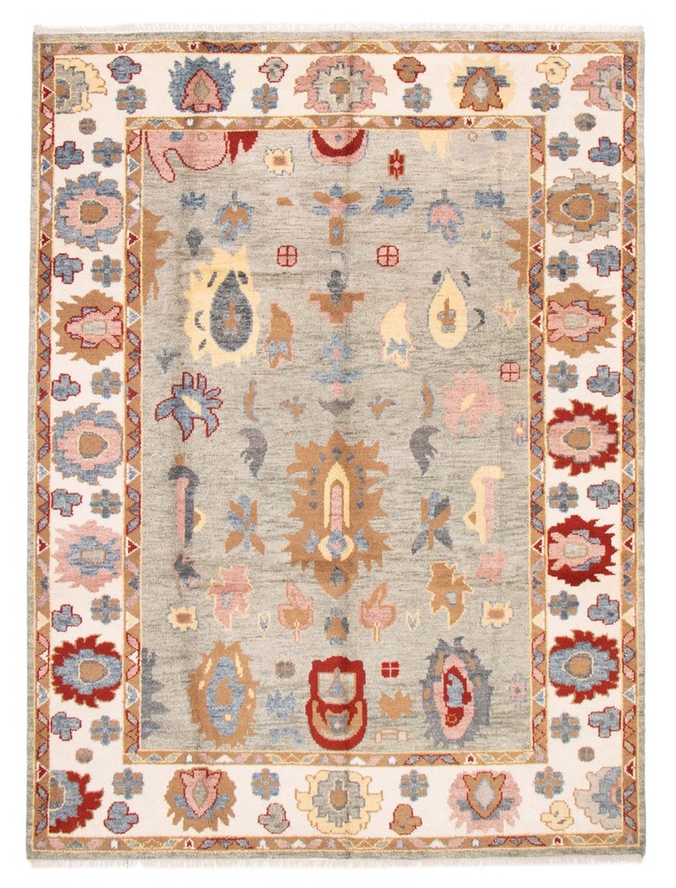 Vintage Hand-Knotted Area Rug 9'2" x 11'10" Traditional Oriental Wool Carpet