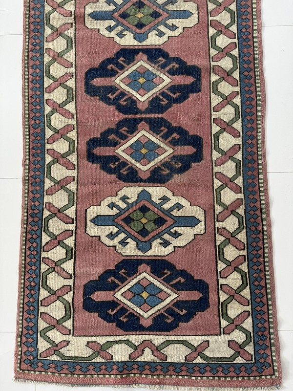 Vintage Hand Knotted Wool Turkish Runner, 3x15 ft Oriental Oushak Rug gallery