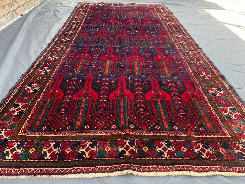 Vintage Afghan Rug 4.6x9.2 Ft – Hand Knotted Tribal Wool Hallway Runner Area Rug gallery