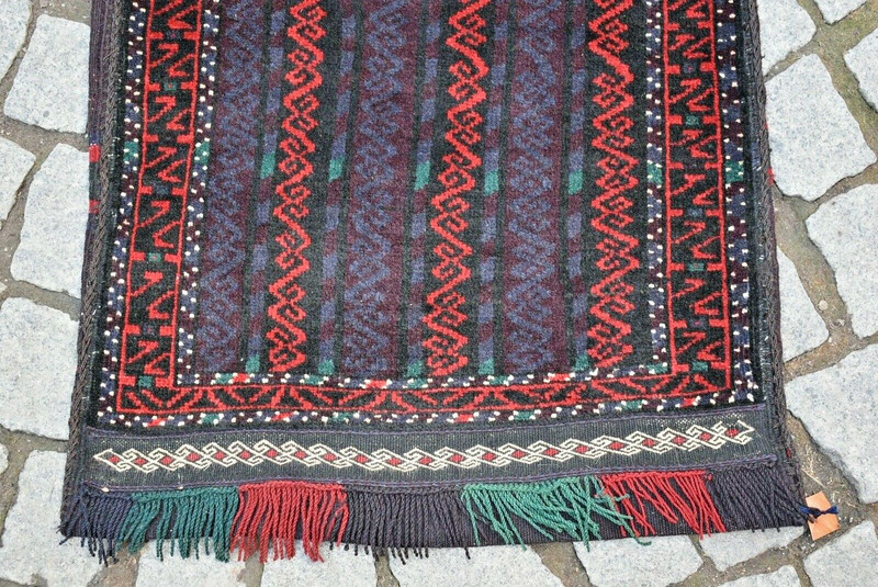 Antique Tribal Rug 22'' x 45'' Afghan Collector's Item Tribal Yastik Wool Rug gallery
