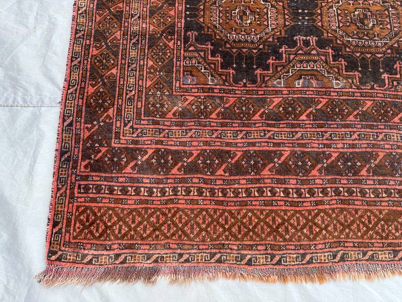 4'4x6'10 Antique Turkoman Ersari Hand Knotted Wool Rug Rare Tribal Oriental Rug gallery