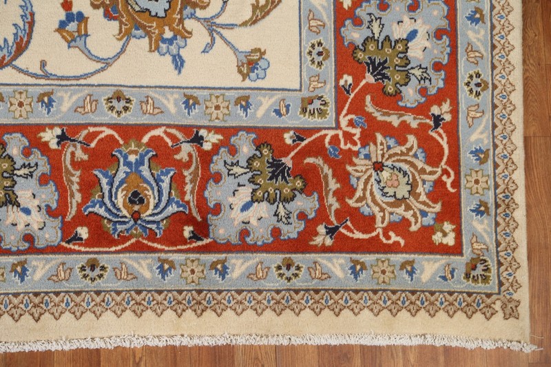 Vegetable Dye Classic Area Rug 8x12 Hand-knotted Wool Ivory Floral Motifs Carpet gallery