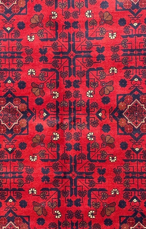 Handmade Wool Area Rug, 4x6 , Red & Black Rug, Oriental Rug gallery