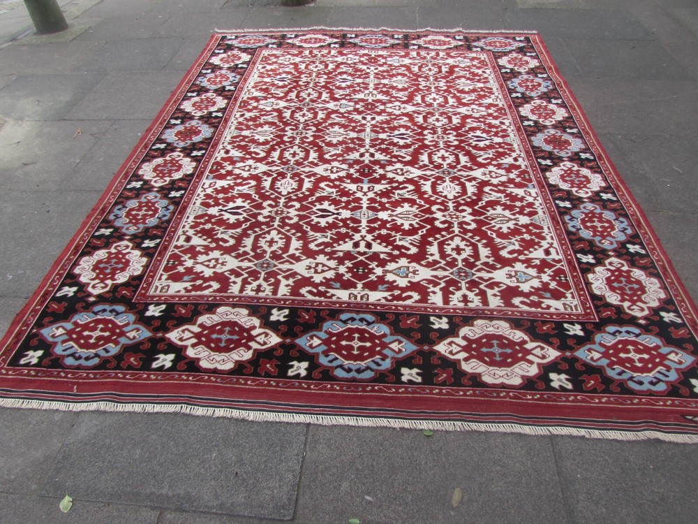 Vintage Hand Made Traditional Oriental Wool Red Large Carpet 282x210cm