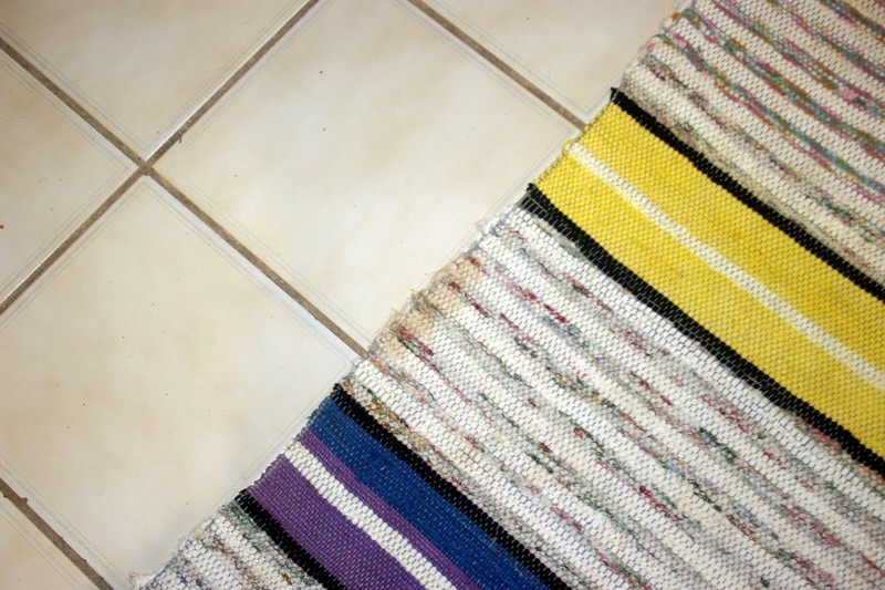 VINTAGE REVERSIBLE BRAIDED COTTON RAG RUG FARMHOUSE FABRIC gallery