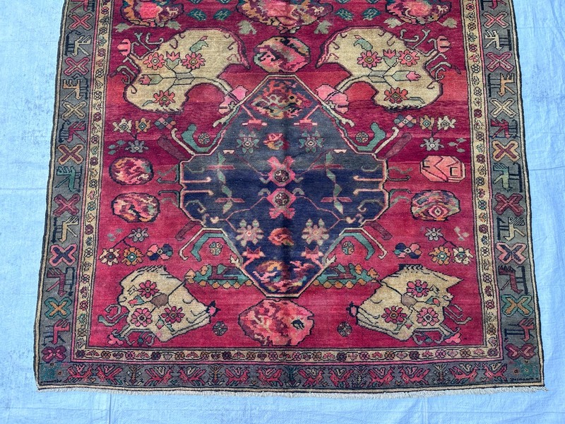 COLLECTORS' ITEM Antique Stunning Natural Vegetable Dye Russian Kazak Carpet gallery