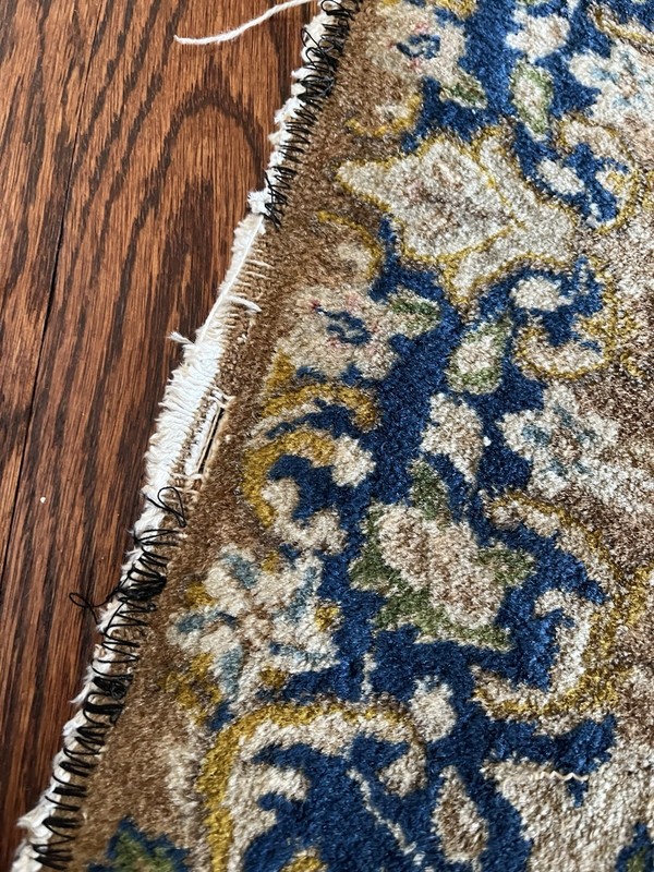 Vintage Hand Knotted Wool malayer Carpet with medallion professionally washed gallery