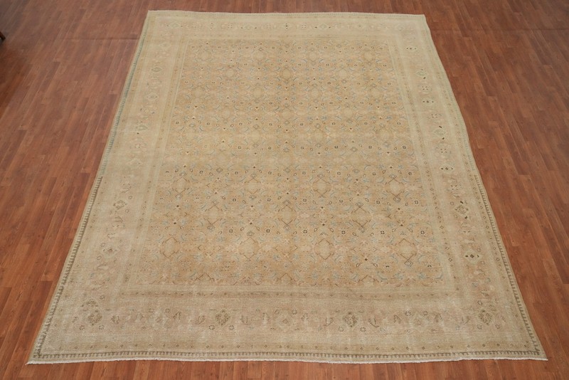 Antique Muted Rust Traditional Hand-knotted Vegetable Dye Room Size Rug 10x13 gallery