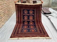 4’4×6’1 Vintage Afghan Baluchi Hand Knotted Wool Rug Tribal Oriental Area Carpet