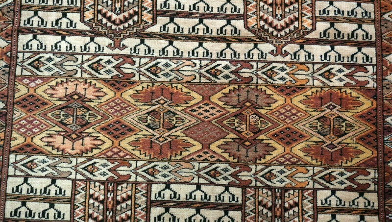 Vintage Turkmen Ensi Yomud Silk Foundation Handmade Wool Tribal Rug 4'6" x 6' gallery