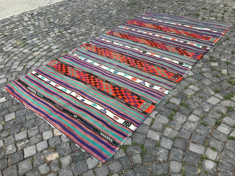 Vintage Kilim Rug Bohemian Large Kilim Turkish Handmade Kilim 10.8 X 5.6 Ft gallery