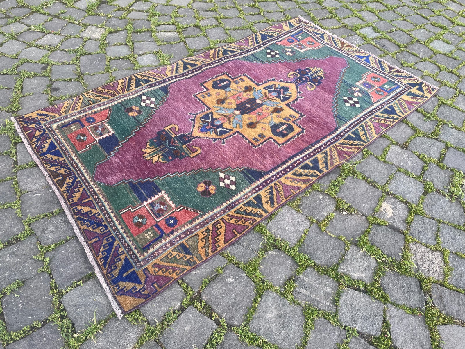 Home Decor Rug, Turkish Vintage Rug, Boho Decor Rug, 2,5 x 4,4 ft gallery