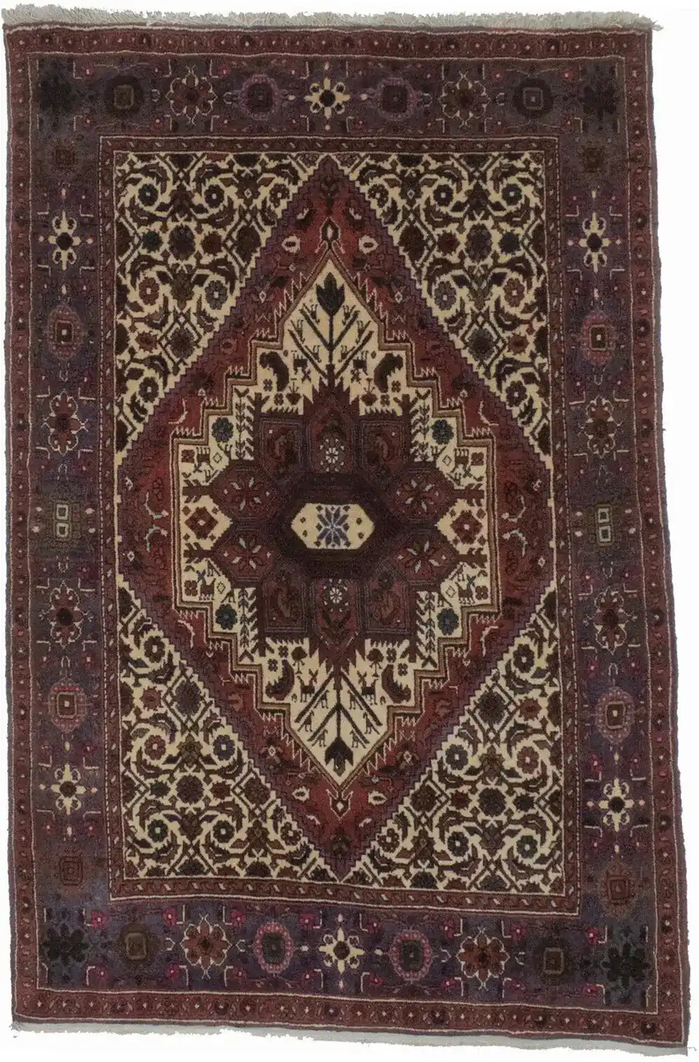 Hand-Knotted Vintage Style Oriental Wool Area Rug Cream Extra KPSI Small 3X5 ft gallery