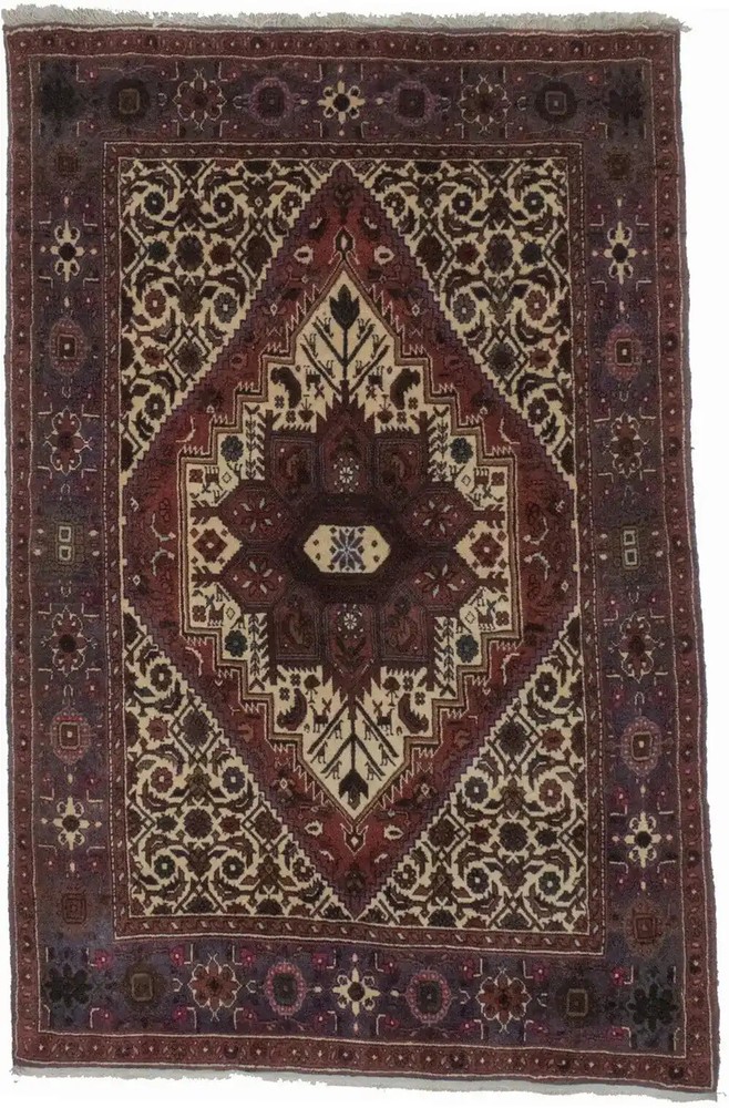Hand-Knotted Vintage Style Oriental Wool Area Rug Cream Extra KPSI Small 3X5 ft