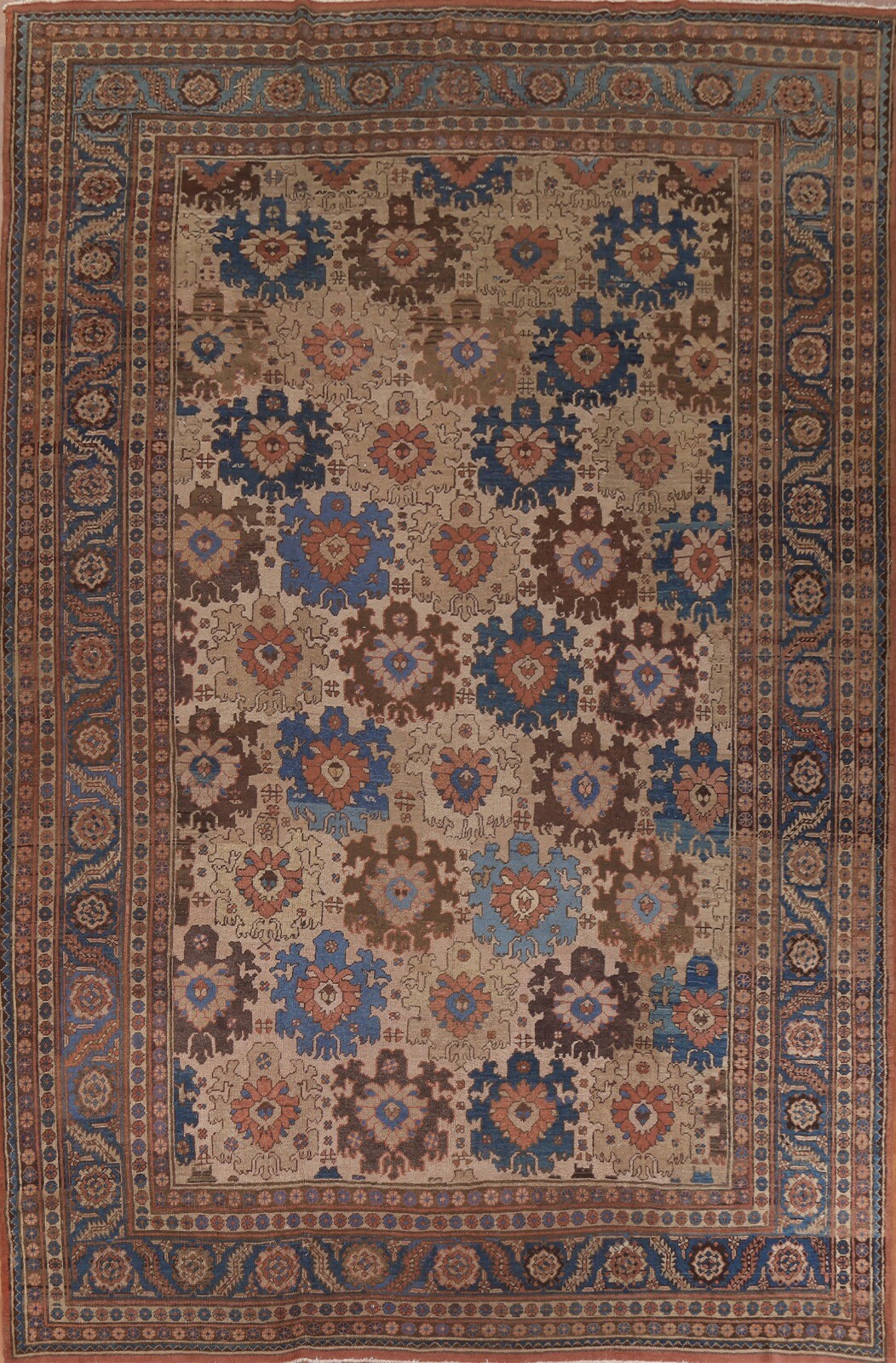 Pre-1900 Antique Heriz Bakhshayesh 11'x14' Area Rug Vegetable Dye Hand-knotted gallery