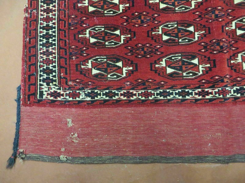 2.5' X 4' Antique Handmade Yamud Turkoman Tribal Wool Rug Bag Elephant Foot Nice gallery