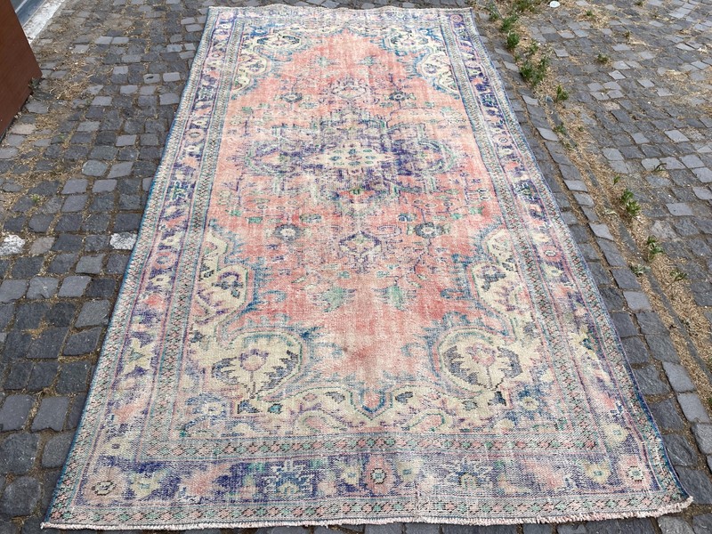 Turkish Vintage Rug, Handmade Wool Rug, Bohemian Large Rug, 5,9 x 11, ft gallery