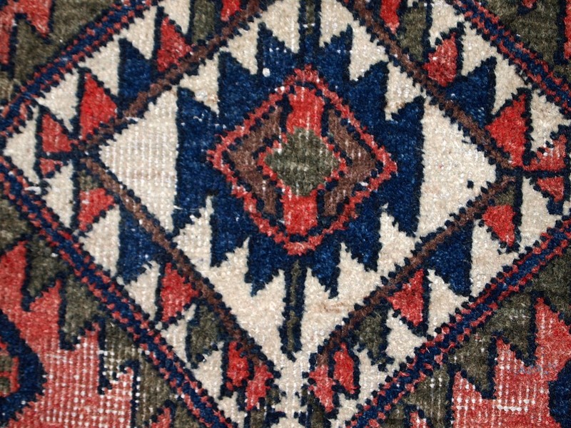 Handmade Vintage Bagface Rug 55x59cm Wool 1930s Original Condition gallery