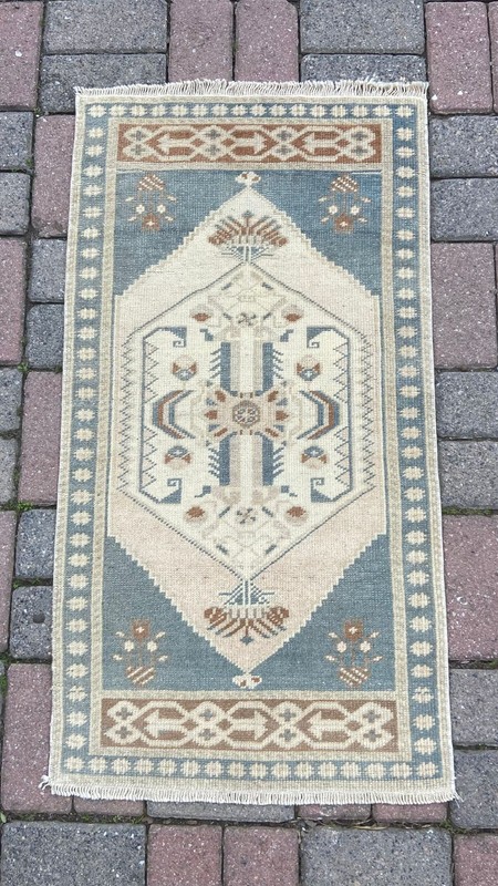 Vintage Small Rug, 1.8 x 3.3 ft Small Rug, 2 x 3 ft Beige Rug, Handmade Wool Rug gallery