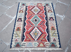 Turkish Rug 36” x 47” Anatolian Oushak Rug Flat Woven Natural Colors Wool Rug