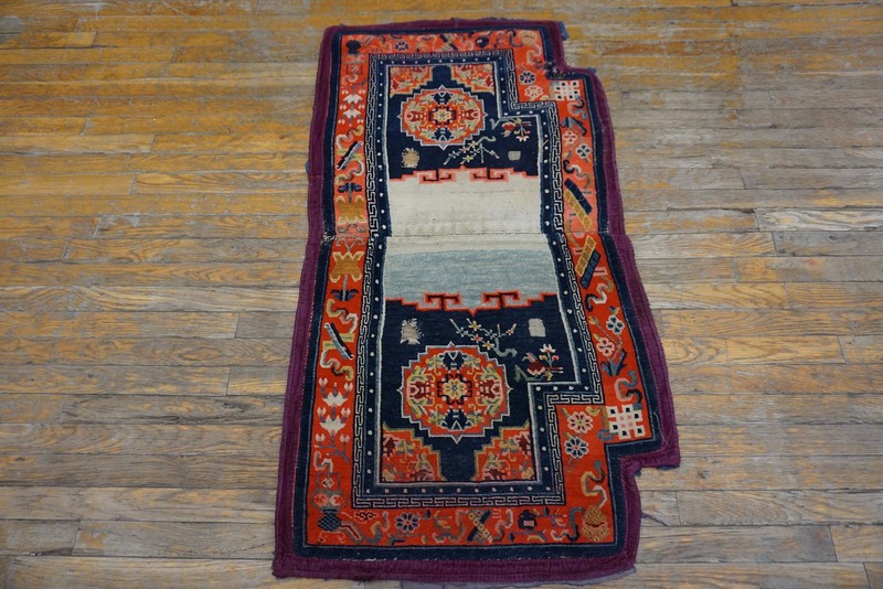 2X3 Antique Chinese Tibetan Wool Area Rug 1930 gallery