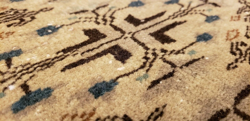 1930-1939's Antique Wool Pile Muted Natural Dye Bunyan Runner Rug 2'6" x 9'6" gallery