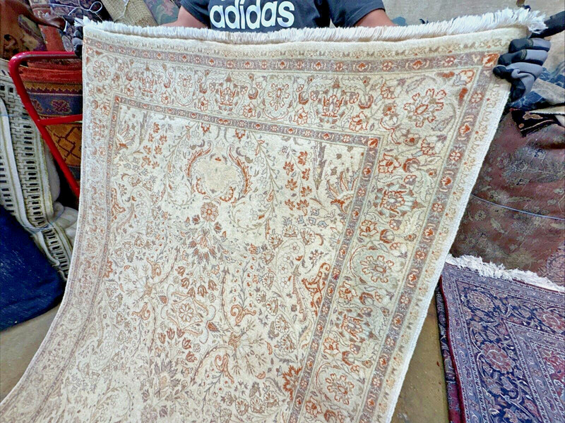 Auth: Vintage Cairo Runner Wool Pastel Botanical Quality Floor ART 4x10 NR gallery