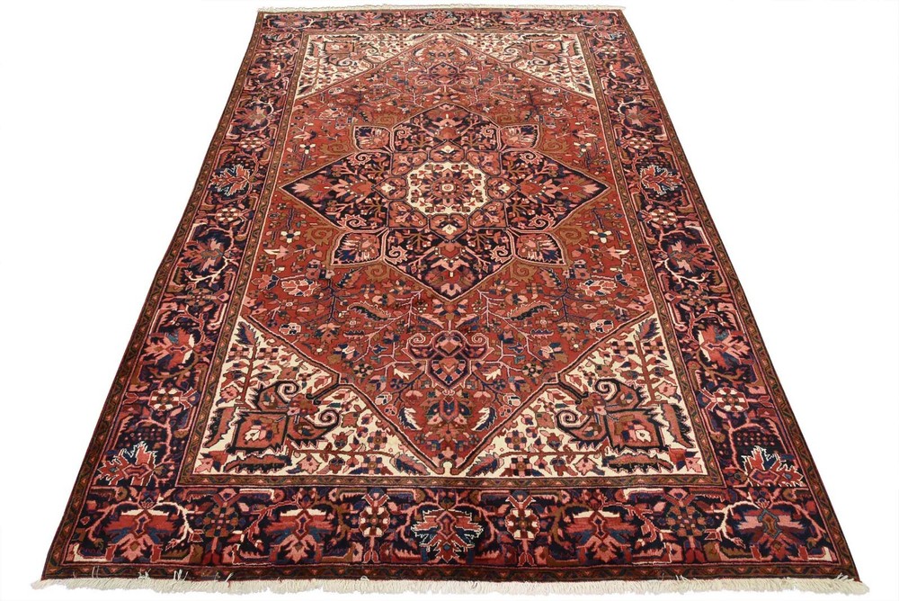 Vintage Tribal Rug 9’4” x 12’8” Red Wool Hand-Knotted Oriental Carpet