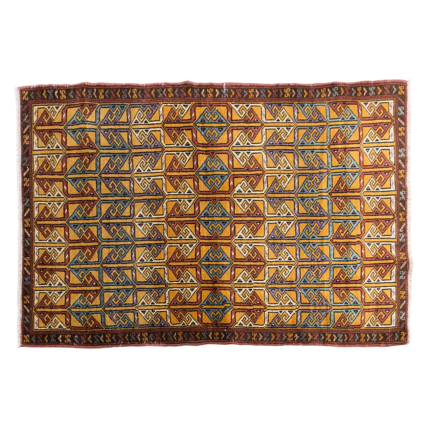 Turkish Rug", Vintage Rug, Area Ru 3'6 x 5'4 feet, Oushak Rug, Antique Rug gallery