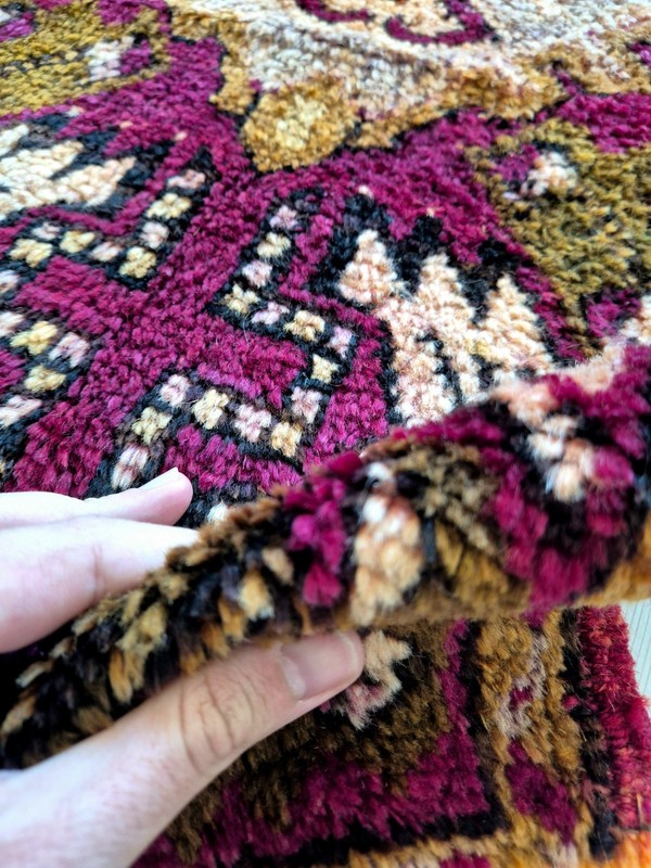 Antique Anatolian Hand-Knotted Wool Small Rug, 17x31 in Turkish Tribal Rug gallery