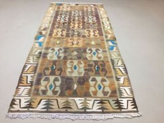 Vintage Turkish Kilim Kelim Rug shabby chic wool 245x112cm Moroccan Large k254