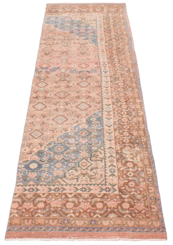3'3" x 12'10" Vintage Hand-knotted Runner Rug Traditional Oriental Wool Carpet gallery