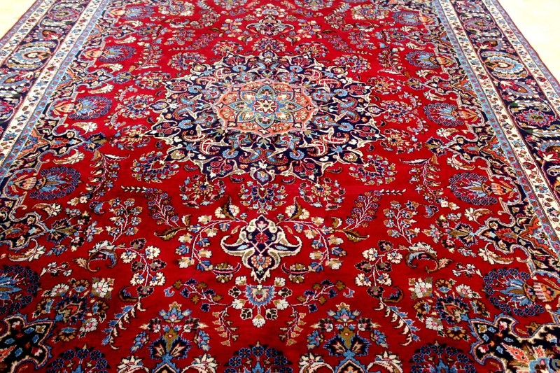 10X12 1960's GENUINE SIGNED 200+KPSI HAND KNOTTED VEGETABLE DYE WOOL MASHADD RUG gallery