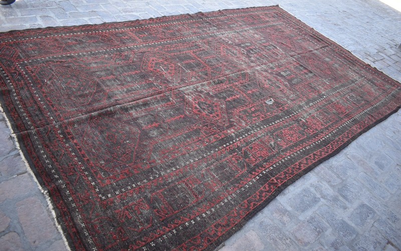 1900s Antique Hand Knotted Rug 7x12 ft Large Vintage Oriental Afghan Area Carpet gallery