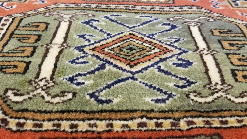 Beautiful 1930-1939s Antique Wool Pile Natural Dyes Bunyan Rug 2'1''x2'3'' gallery